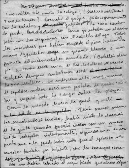 Manuscrito de González de Alba empleado luego para "Los días y los años". Tomado de la revista Nexos.